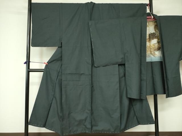 平和屋着物■男性　お召　アンサンブル　亀甲柄　正絹　逸品　DABD0956op