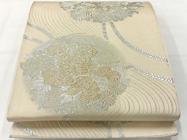 乐天商城 - 平和屋着物◎六通柄袋帯　花丸文　銀糸　正絹　逸品　AABH2409uk