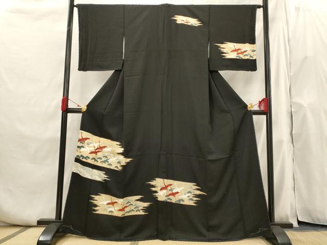 Kimono - 平和屋着物■訪問着　飛鶴文　金彩　正絹　逸品　AABH7391st