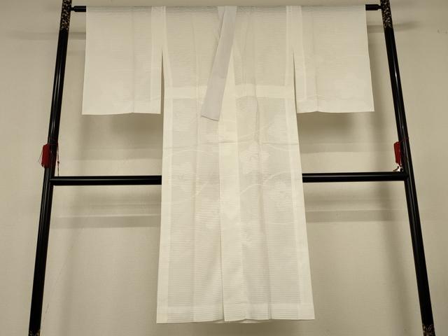 平和屋着物＊夏物　長襦袢　絽　舞花紋紗　白色　洗える着物　AABH2464jd