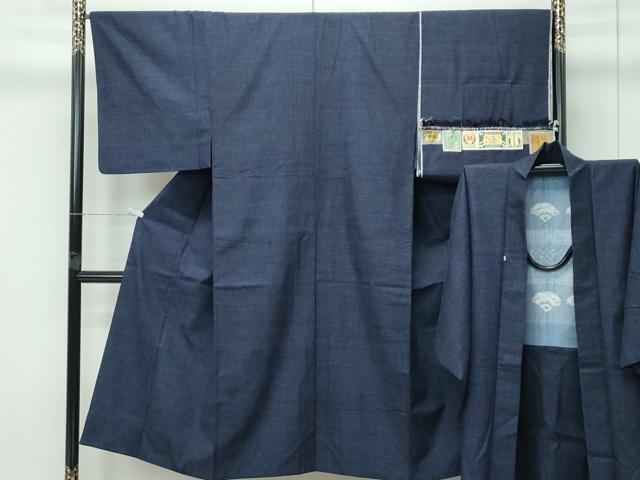平和屋着物●極上　男性　本場結城紬　重要無形文化財　アンサンブル　奥順　杢　阪急百貨店扱い　証紙・反端付き　逸品　CZAA5603s6