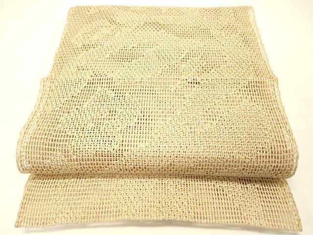 平和屋着物＊夏物　八寸名古屋帯　草花文　正絹　逸品　DABC8863cm