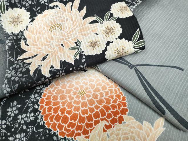 平和屋着物∴夏物　浴衣　蜻蛉　トンボ　舞菊間道　綿麻　逸品　CABD2740ng
