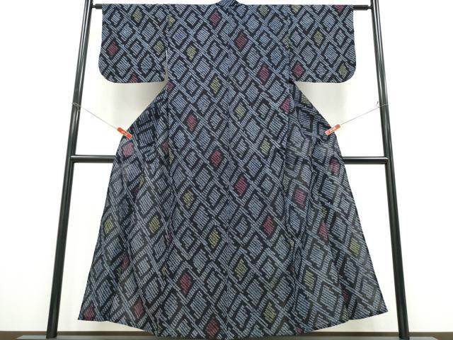 平和屋着物∴夏物　浴衣　有松鳴海絞り　菱文　綿　逸品　CABD2750ng