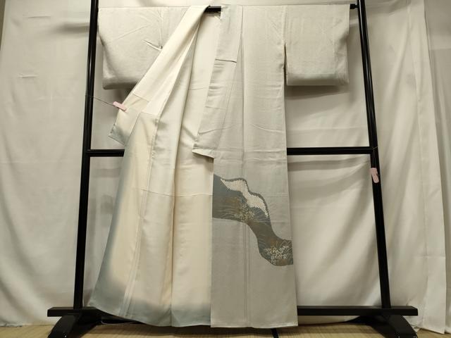 平和屋着物■訪問着 絞り 草花文 金彩 正絹 逸品 CABG5701oy