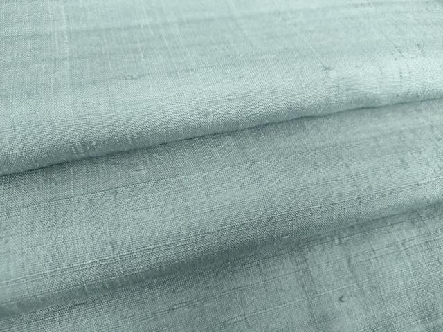 Kimono - 平和屋着物●男性　結城紬　色無地　水色　大丸扱い　正絹　逸品　DABD1214ps