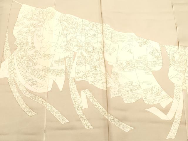 平和屋着物▼色留袖　反物　着尺　裁断済　色付前　誰が袖吉祥文　逸品　未使用　DABD4788zy