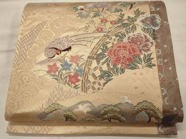 Other - 平和屋着物◎六通柄袋帯　ふたみ屏風絵　金糸　正絹　逸品　CABG5744oy
