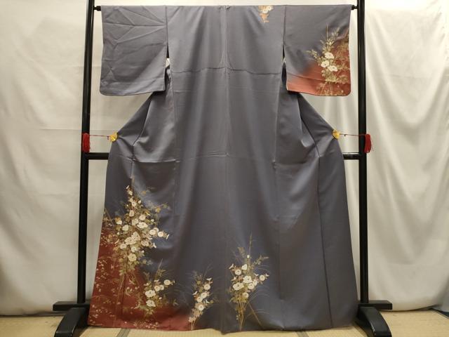 平和屋着物■訪問着　駒刺繍　鳳凰花文　暈し染め　金彩　正絹　逸品　AABH6002sx