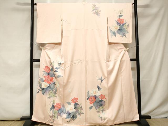 平和屋着物■訪問着　手描き　枝花文　暈し染め　正絹　逸品　CABE7919ev