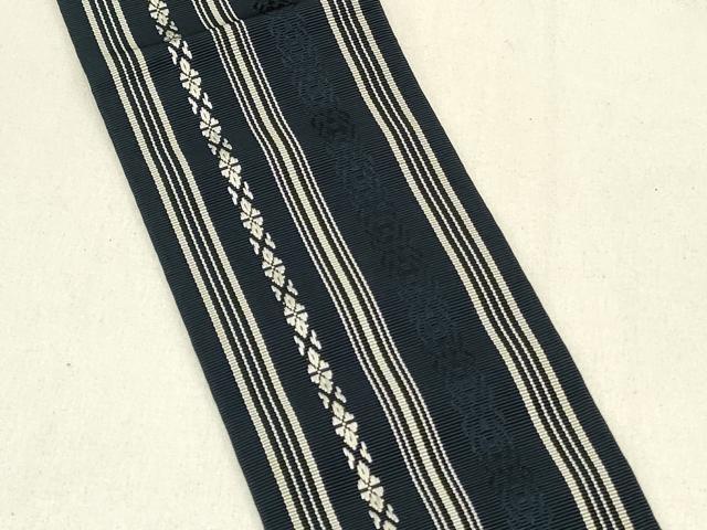 平和屋着物◎男性　本場筑前博多織　角帯　献上　証紙付き　正絹　逸品　DABE3554qp