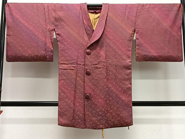 Uramono - 平和屋着物∞和装コート　斜線花文　ロング丈　やまと誂製　正絹　逸品　CABD4775ua