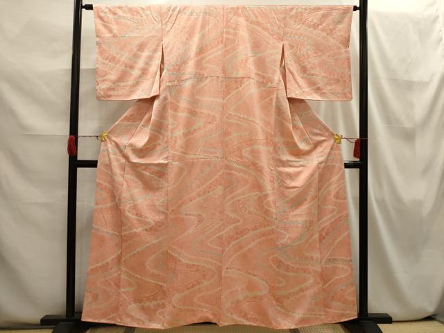 Kimono - 平和屋着物■上質な小紋　絞り　流水花文　金彩　正絹　逸品　AABI3832sx