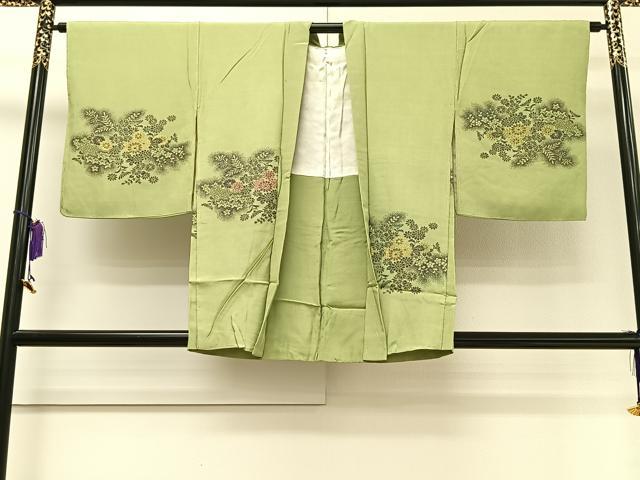 Haori - 平和屋着物∞羽織　寿光織　草花文　金糸　正絹　逸品　CAAT5977id