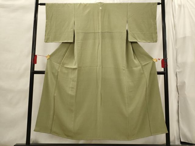 Rakuten - 平和屋着物■上質な色無地 紬地 紋意匠 柳茶色 正絹 逸品 未使用 AABI6503st