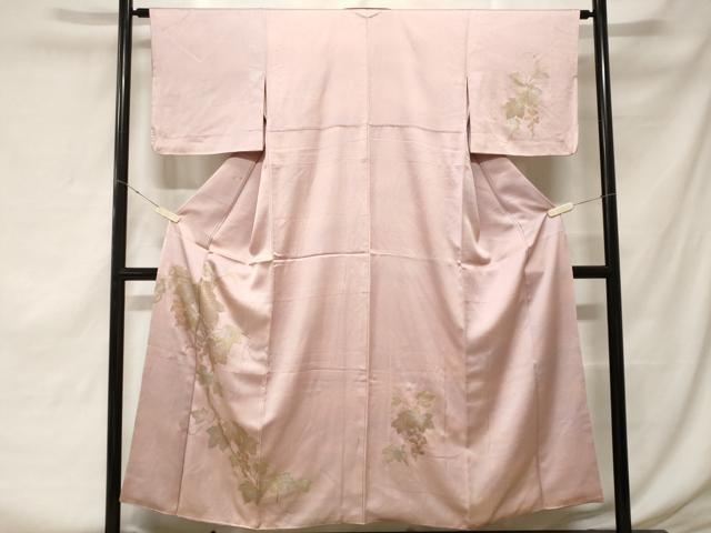 平和屋着物■訪問着　葡萄蔦の葉文　暈し染め　金彩　正絹　逸品　CABF3679ev