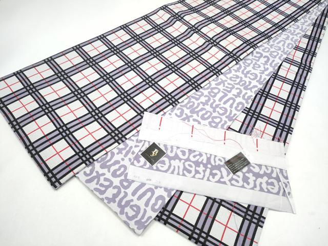 平和屋着物●両面 全通柄袋帯 格子柄 上代28万 反端付き 正絹 逸品 CABJ5191hy