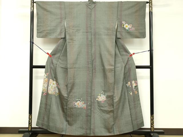 特選 紬地 着物 中古 リサイクル 正絹 袷 カジュアル 絞り染め 花の図 辻が花 焦茶色 身丈167.5cm 裄67.5cm L トール きもの北條 A1345-5 楽天市場】辻が花 紬の通販