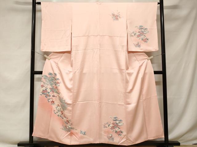 新品 正絹 花草模様 鴛鴦 トールサイズ 訪問着 着物 A3479 cabf3652_02.jpg