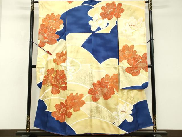 Rakuten - 平和屋着物■豪華振袖　駒刺繍　舞花文　金彩　正絹　逸品　DABE2526cd