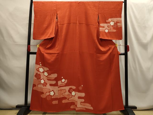 Full-Length Under-Kimono - 平和屋着物■訪問着　絞り　エ霞花文　正絹　逸品　AABG8355sx