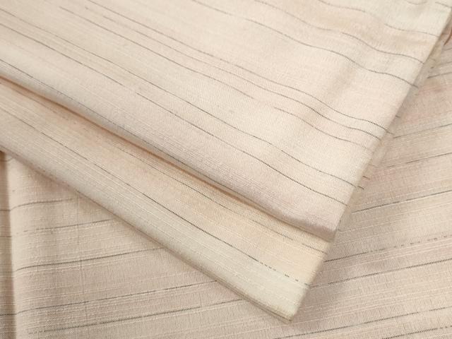 平和屋着物●上質な紬　漢方染　紅花の里工房　縞　ロング丈　反端付き　正絹　逸品　CABC8030gh 平和屋着物○上質な紬 漢方染 紅花の里工房 縞 ロング丈 反端付き 正絹