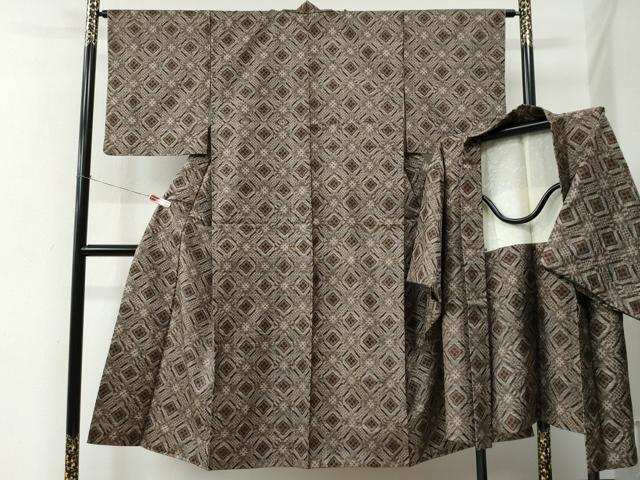 平和屋着物●アンティーク大島　本場大島紬　龍郷絣　アンサンブル　正絹　逸品　CABE2456yc