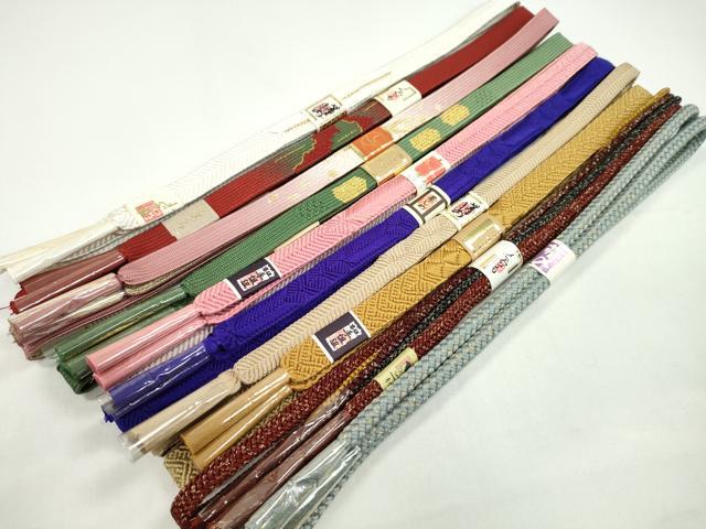 平和屋着物●和装小物　帯締め10本セット　高麗組　丸組　金糸　逸品　未使用　CABF7246ju