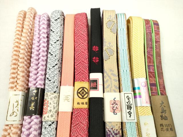 平和屋の平和屋着物●和装小物　帯締め10本セット　高麗組　笹浪組　本場大島紬　さが美扱い　松坂屋扱い　金糸　逸品　未使用　CABF7266ju｜アングル2