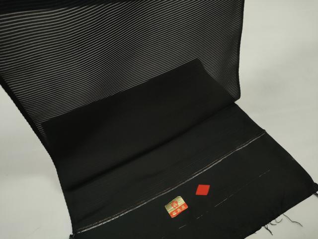 平和屋着物＊夏物　黒紋付　黒反物　着尺　絽　都寿黒　逸品　未使用　DABD7176zzz