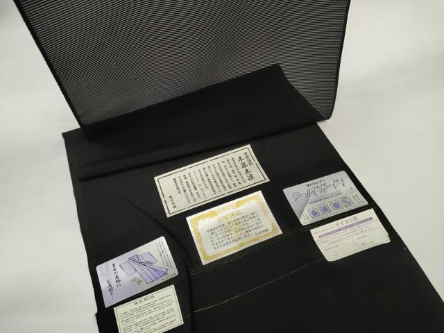 平和屋着物＊夏物　黒紋付　黒反物　着尺　駒絽　五泉　本草木染　逸品　未使用　DABD7182zzz