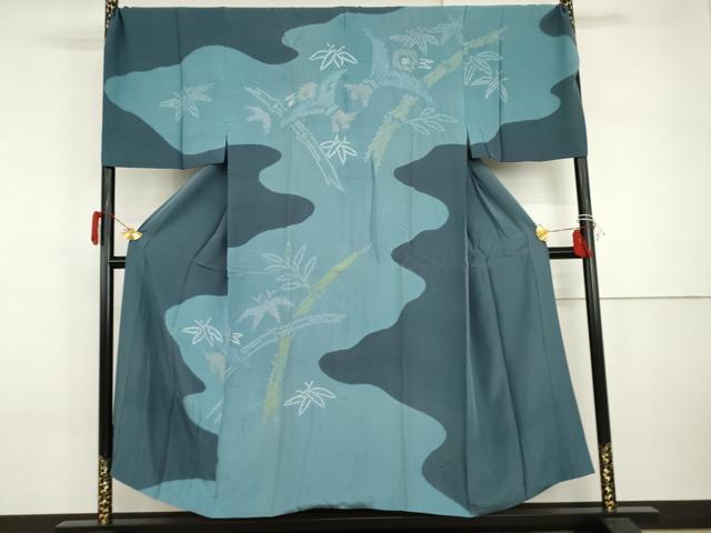 Uramono - 平和屋着物●男性　長襦袢　袷　絞り　笹竹文　キングサイズ　正絹　逸品　AABI2533cs