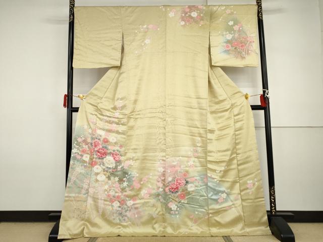 Uramono - 平和屋着物●訪問着　友禅　枝花文　暈し染め　正絹　逸品　AABI2541cs