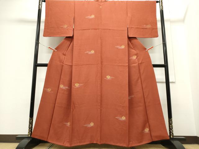 Uramono - 平和屋着物■上質な小紋　桐　正絹　逸品　CABC7988ou
