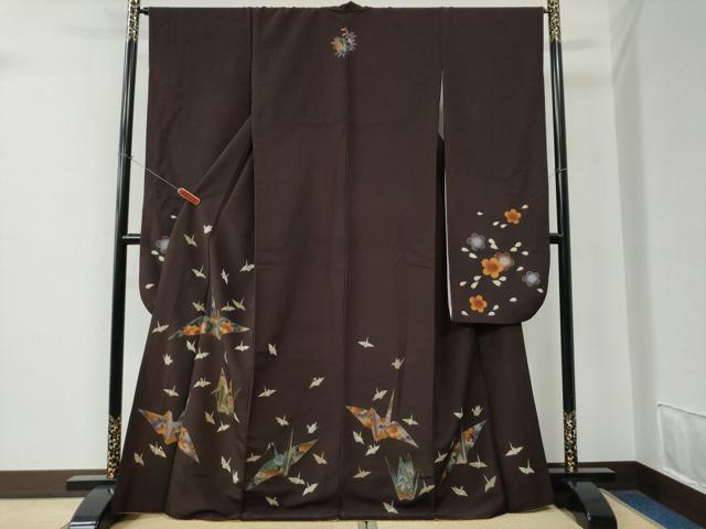 Kimono - 平和屋着物●振袖　折り鶴花文　洗える着物　CABE2535yc