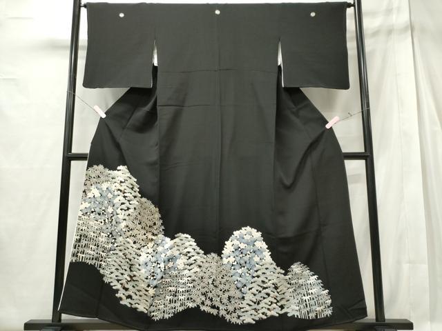 平和屋着物■豪華黒留袖 駒刺繍 松竹梅 正絹 逸品 CABE4080ou