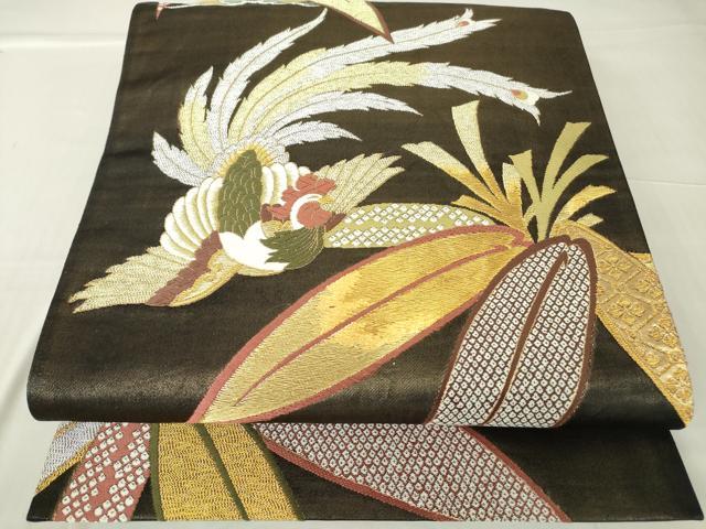 平和屋着物▼六通柄袋帯　華飾　金銀糸　正絹　逸品　DABC3353az