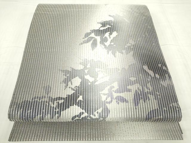 衣帶 - 平和屋着物●両面　全通柄袋帯　草葉シルエット　金通し地　正絹　逸品　DABC3756az