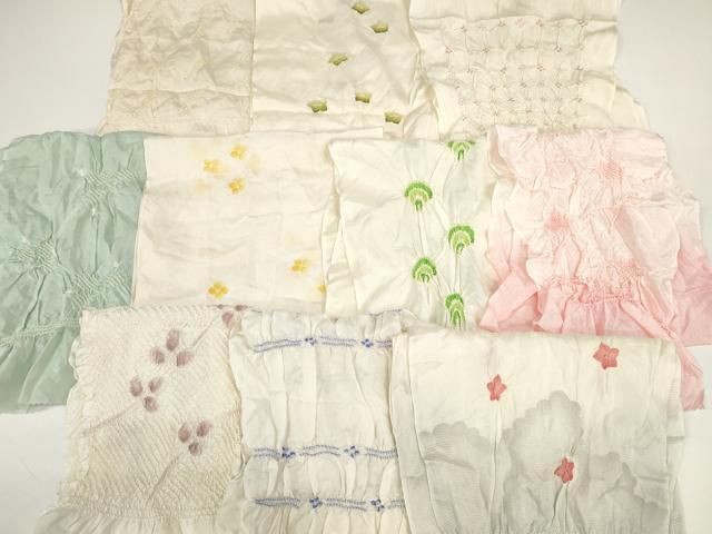 Folding Fan - 平和屋着物＊夏物　和装小物　帯揚げ10枚セット　絽　柄絞り　萩 青海波 桔梗　全て正絹　逸品　DABD7281zzz