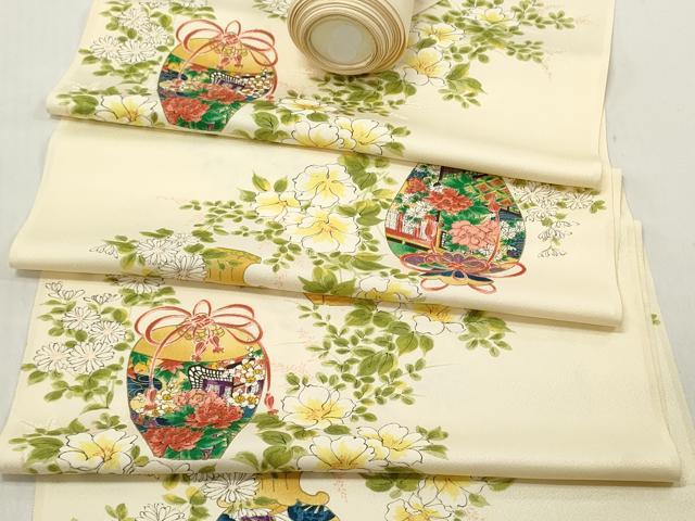 平和屋着物▼羽織・コート　反物　羽尺　仕覆花文　逸品　未使用　DABC7365we