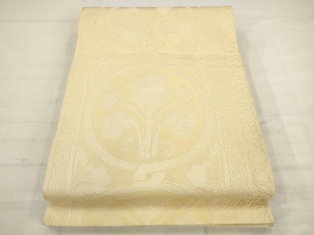 平和屋着物◎六通柄袋帯 草花文 正絹 逸品 AABK2575pf