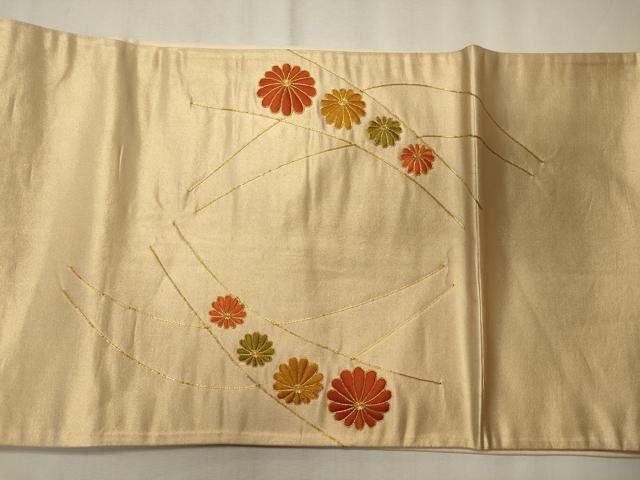 平和屋の平和屋着物◎太鼓柄袋帯 駒刺繍 舞花文 正絹 逸品 CABE8121oy｜アングル3
