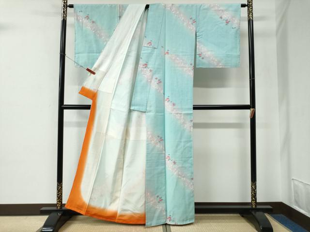 平和屋の平和屋着物●上質な紬　舞花文　正絹　逸品　CABE2540yc｜アングル3