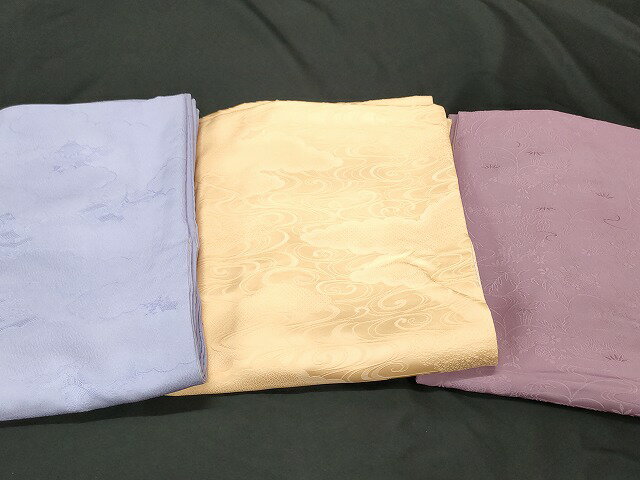 楽天平和屋平和屋本店■色無地 まとめて 3点 風景 花柄 さざ波 地紋 など 着用可能多数 全て正絹 se3821