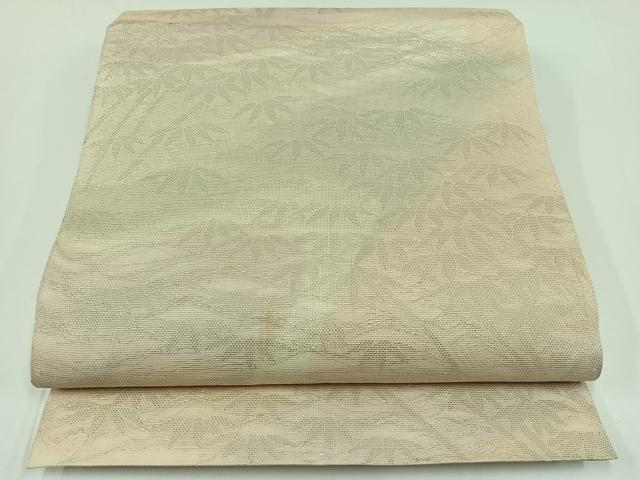 平和屋着物＊夏物　六通柄　本袋帯　笹竹文　銀糸　正絹　逸品　AAAV9782jh
