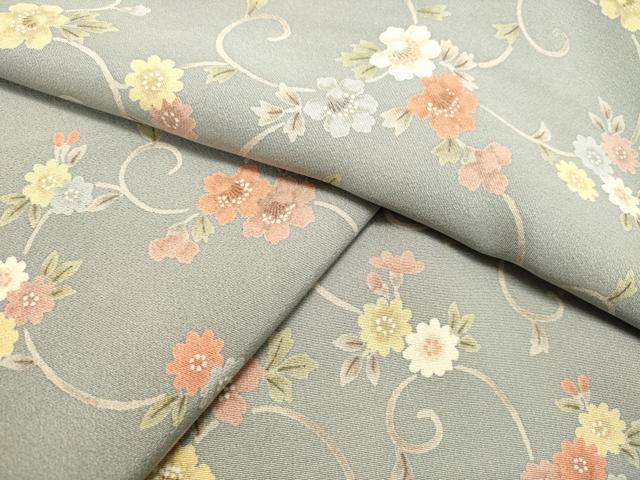 平和屋着物●上質な小紋 花唐草文 正絹 逸品 DAAT1270tw