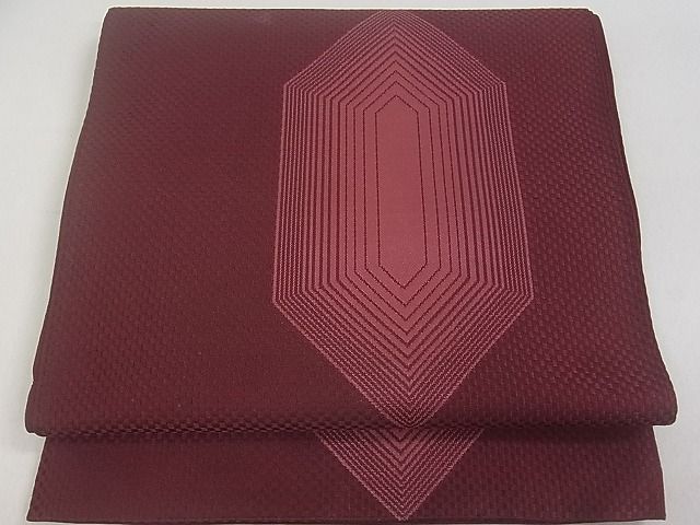 平和屋着物■六通柄　本袋帯　幾何学間道　逸品　uw0825