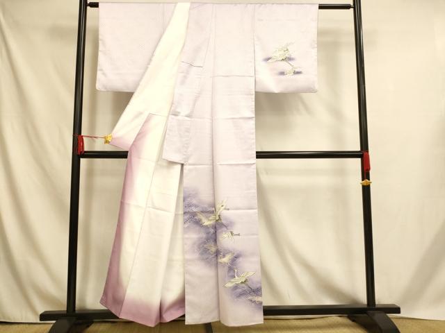 平和屋着物■訪問着 飛鶴流水文 暈し染め 金彩 洗える着物 AABH4544fw