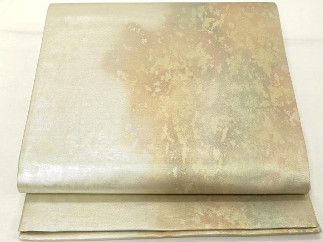 平和屋着物◎六通柄袋帯　霞文　金銀糸　引箔　正絹　逸品　DABE2855cd