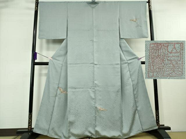 Uramono - 平和屋本店●極上　山口美術織物　皇室　伊勢神宮御用　西陣織　訪問着　総刺繍　横菊　秘色色地　逸品　DZAB6508kh6
